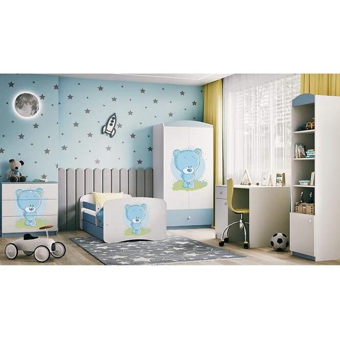 Detská Posteľ. Babydreams+Sz+M Modrá 80x160 Medveď Modrý,4