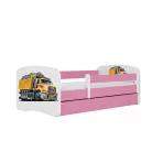 Detská posteľ Babydreams+Sz+M ružový 80x160 nákladné auto