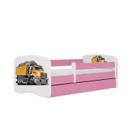 Detská posteľ Babydreams+Sz+M ružový 80x160 nákladné auto