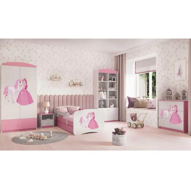 36I5+ŁÓŻKO DZIECI. BABYDREAMS+SZ+M RÓŻOWE 80X160 2 KSIĘŻNICZ,4
