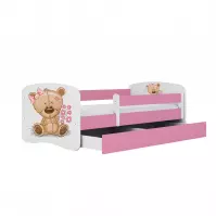 Detská Posteľ. Babydreams+Sz+M Ružová 80x160 Medveď Kve