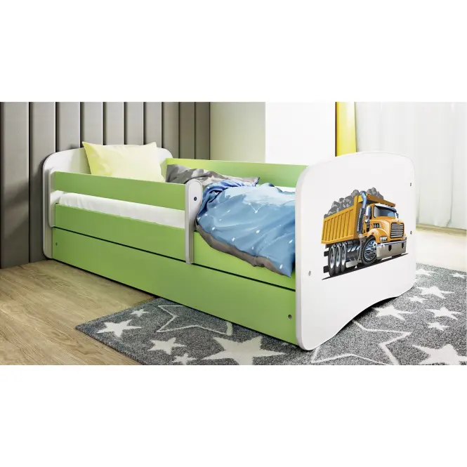 Detská Posteľ. Babydreams+Sz+M zelená 80x160 -  Nákladné auto,4