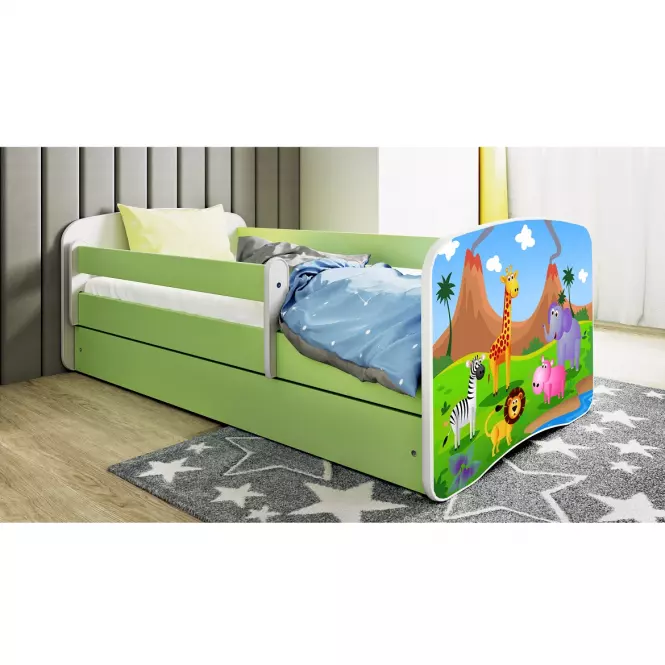Detská Posteľ. Babydreams+Sz+M Zelená 80x160 Safari,5