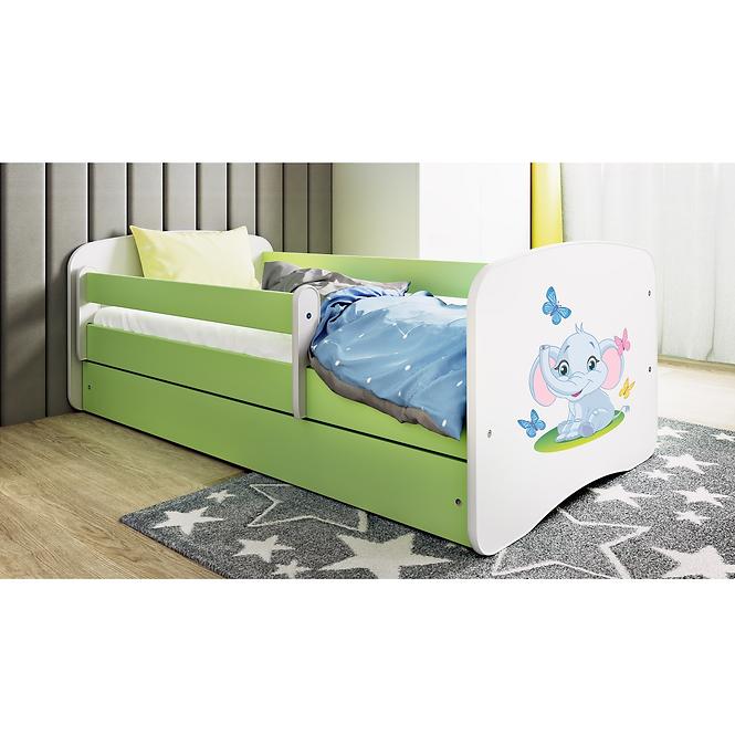 Detská Posteľ. Babydreams+Sz+M Zelená 80x160 Slon