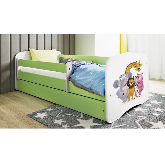 Detská Posteľ. Babydreams+Sz+M Zelená 80x160 Zoo,5