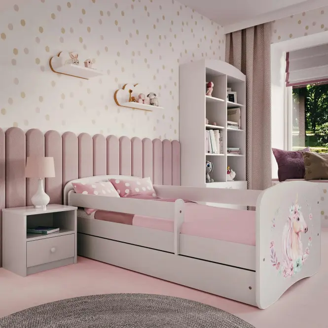Detská Posteľ. Babydreams+Sz+M biela 80x180 Kôň,5