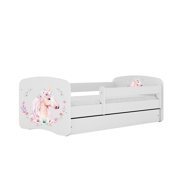 Detská Posteľ. Babydreams+Sz+M biela 80x180 Kôň