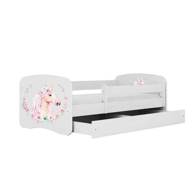 Detská Posteľ. Babydreams+Sz+M biela 80x180 Kôň,2