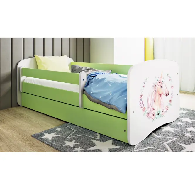 Detská Posteľ. Babydreams+Sz+M zelená 80x180 Kôň,5
