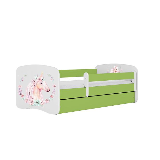 Detská Posteľ. Babydreams+Sz+M zelená 80x180 Kôň