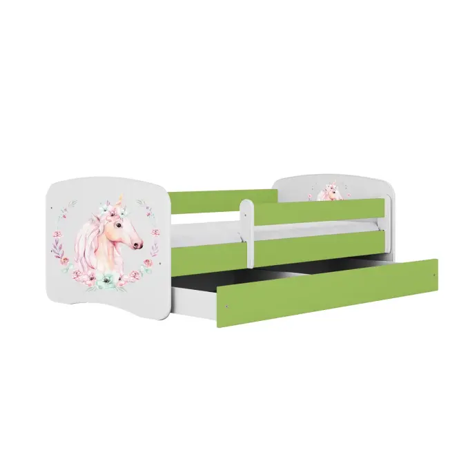 Detská Posteľ. Babydreams+Sz+M zelená 80x180 Kôň,3