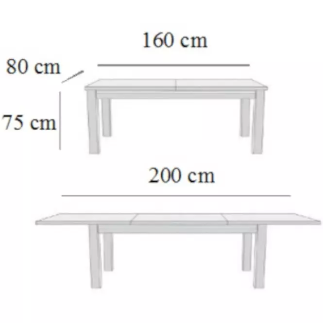 Rozkladací stôl ST28 160/200x80cm L hľuzovka B