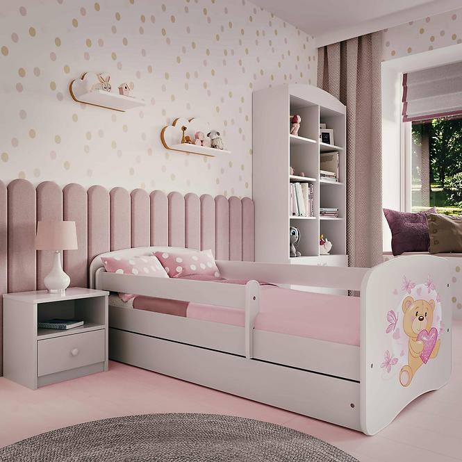 Detská Posteľ. Babydreams+Sz+M Biely 80x180 Medveď Bott