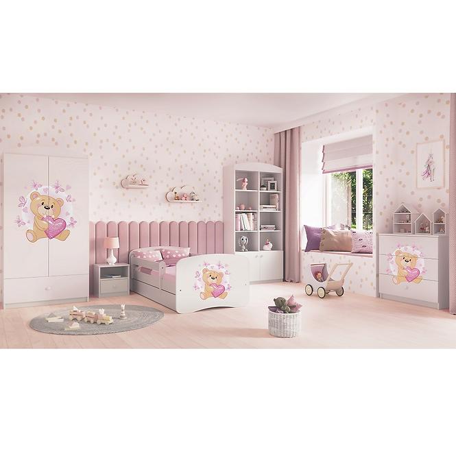 Detská Posteľ. Babydreams+Sz+M Biely 80x180 Medveď Bott