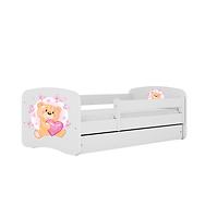 Detská Posteľ. Babydreams+Sz+M Biely 80x180 Medveď s motýľmi