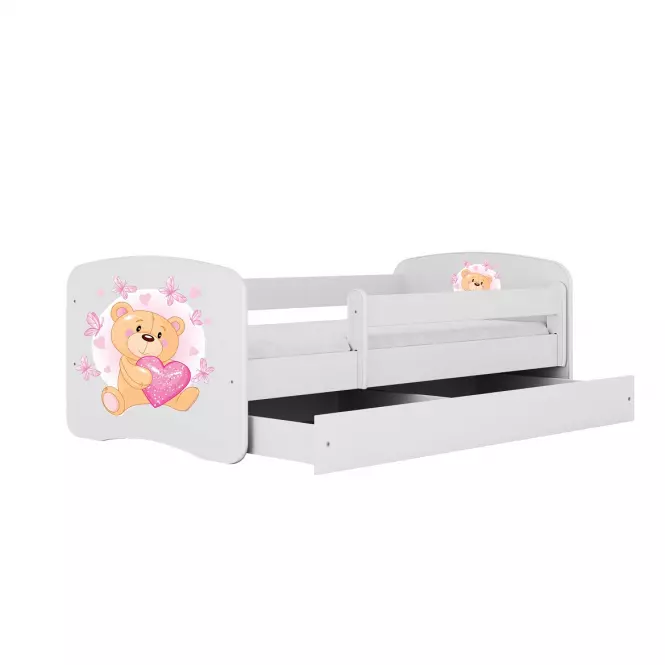 Detská Posteľ. Babydreams+Sz+M Biely 80x180 Medveď s motýľmi,2
