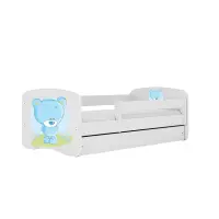 Detská Posteľ. Babydreams+Sz+M Biely 80x180 Medveď Modrý