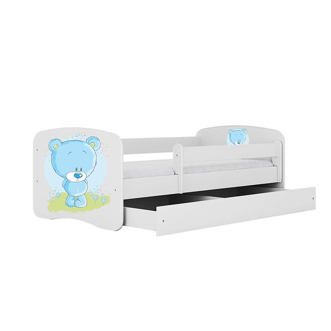 Detská Posteľ. Babydreams+Sz+M Biely 80x180 Medveď Modrý