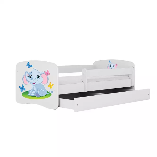 Detská Posteľ. Babydreams+Sz+M Biely 80x180 Slon,3