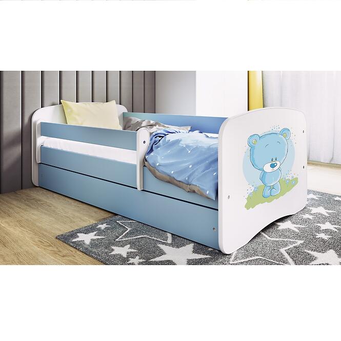 Detská Posteľ. Babydreams+Sz+M Modrá 80x180 Medveď Modrý