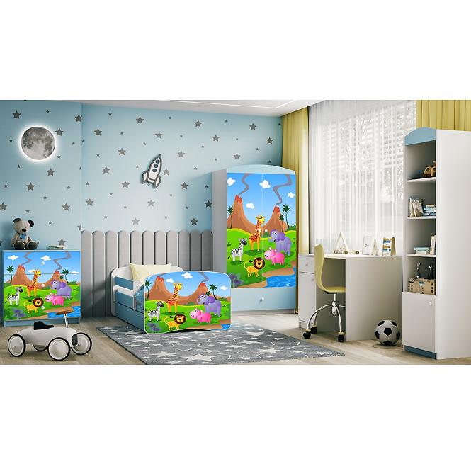 Detská Posteľ. Babydreams+Sz+M Modrá 80x180 Safari