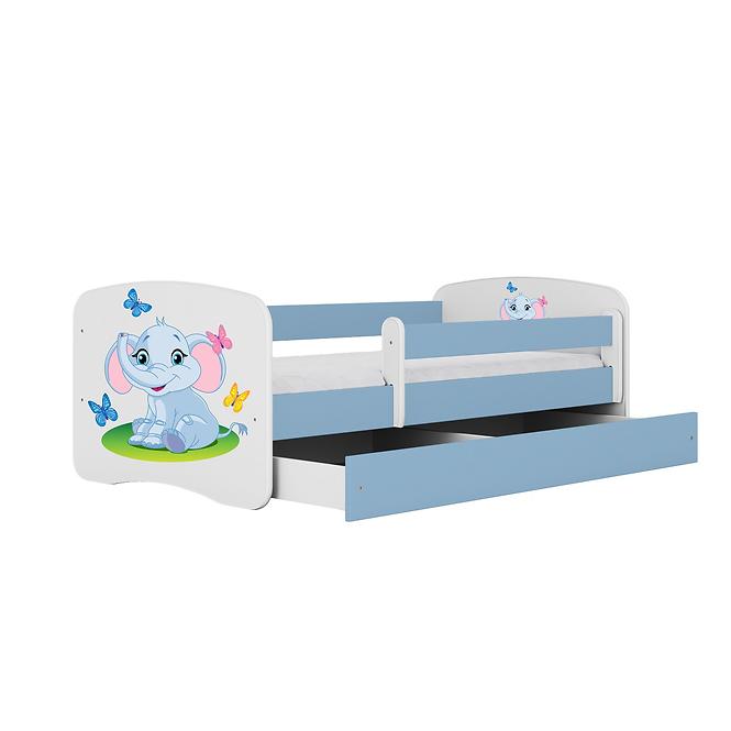 Detská Posteľ. Babydreams+Sz+M Modrá 80x180 Slon