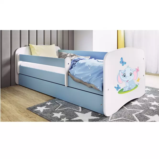 Detská Posteľ. Babydreams+Sz+M Modrá 80x180 Slon,4