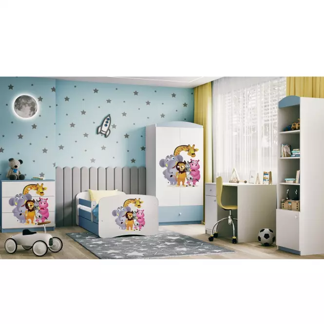 Detská Posteľ. Babydreams+Sz+M Modrá 80x180 Zoo,6
