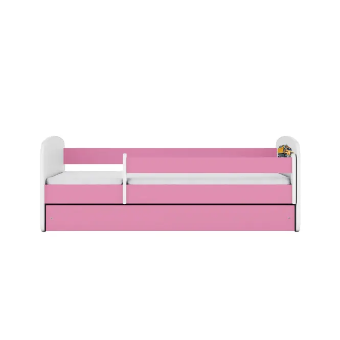 Detská posteľ Babydreams+Sz+M ružový 80x180 nákladné auto