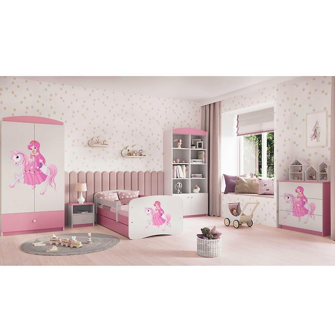 Detská Posteľ. Babydreams+Sz+M Ružová 80x180 1 Princezn