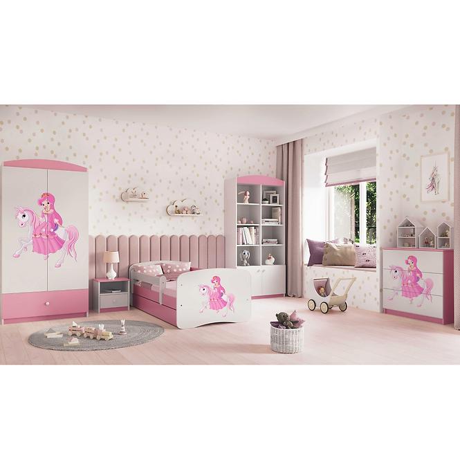 Detská Posteľ. Babydreams+Sz+M Ružová 80x180 1 Princezn,4