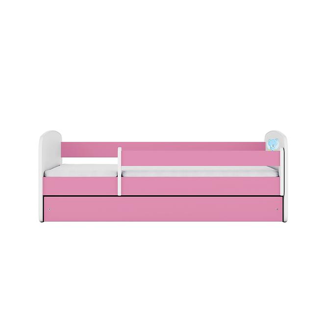 Detská Posteľ. Babydreams+Sz+M Ružová 80x180 Medveď Mod,4