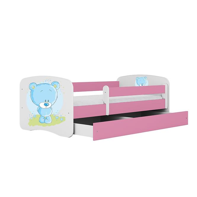 Detská Posteľ. Babydreams+Sz+M Ružová 80x180 Medveď Mod