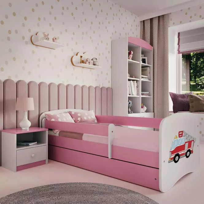 Detská Posteľ. Babydreams+Sz+M Ružová 80x180 hasičský zbor
