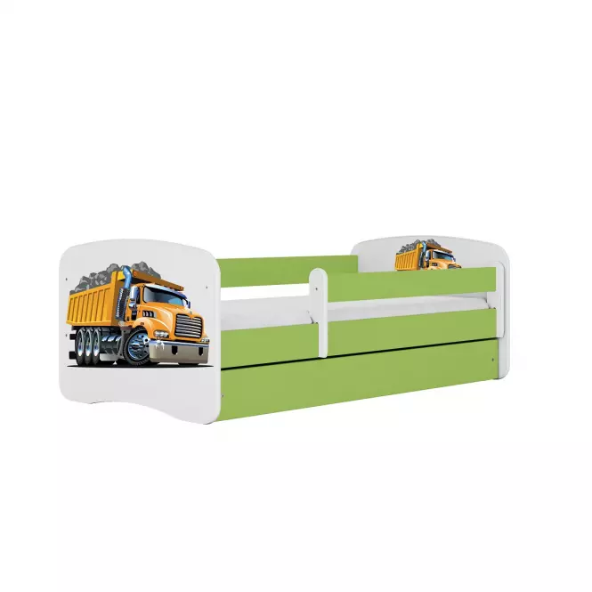 Detská Posteľ. Babydreams+Sz+M Zelená 80x180 - Nákladné auto