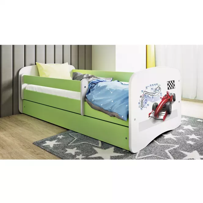 Detská Posteľ. Babydreams+Sz+M Zelená 80x180 Racer