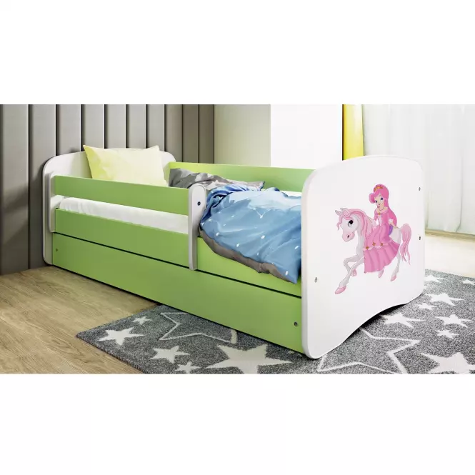 Detská Posteľ. Babydreams+Sz+M Zelená 80x180 1 Princezn