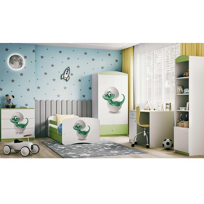 Detská Posteľ. Babydreams+Sz+M Zelená 80x180 Dino