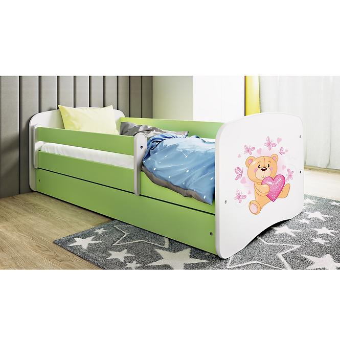 Detská Posteľ. Babydreams+Sz+M Zelená 80x180 Medveď Bot