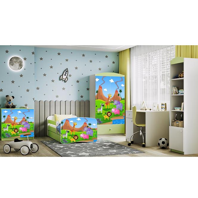 Detská Posteľ. Babydreams+Sz+M Zelená 80x180 Safari