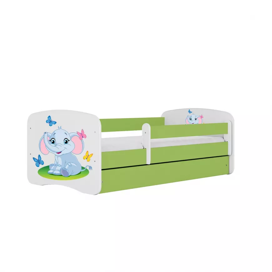 Detská Posteľ. Babydreams+Sz+M Zelená 80x180 Slon