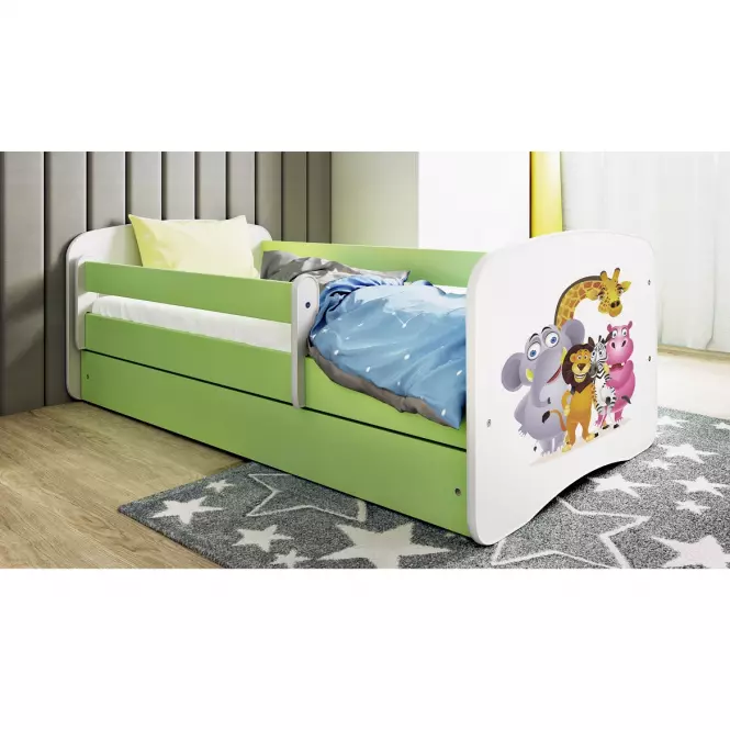 Detská Posteľ. Babydreams+Sz+M Zelená 80x180 Zoo,5