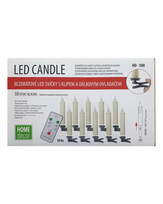 Sviečky LED 3D 10 ks HD-500