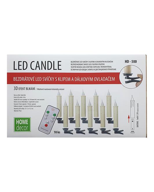 Sviečky LED 3D 10 ks HD-500