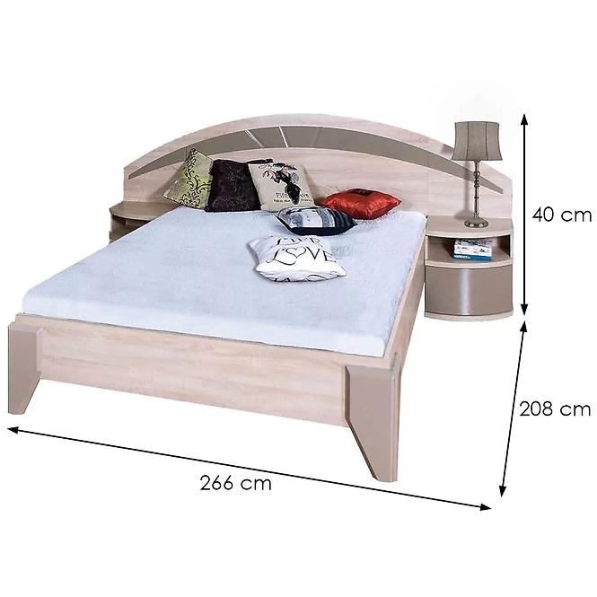 Posteľ  denver dl2-1 dub  conoma/cappucino