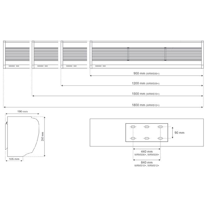 WRMS06+ vzduchová clona 2-6kW + senzor dverí