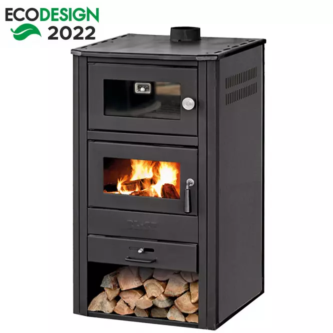 Oceľové kachle MILANO s vodným plášťom a pekárničkou 6,4 kW/17,6 kW