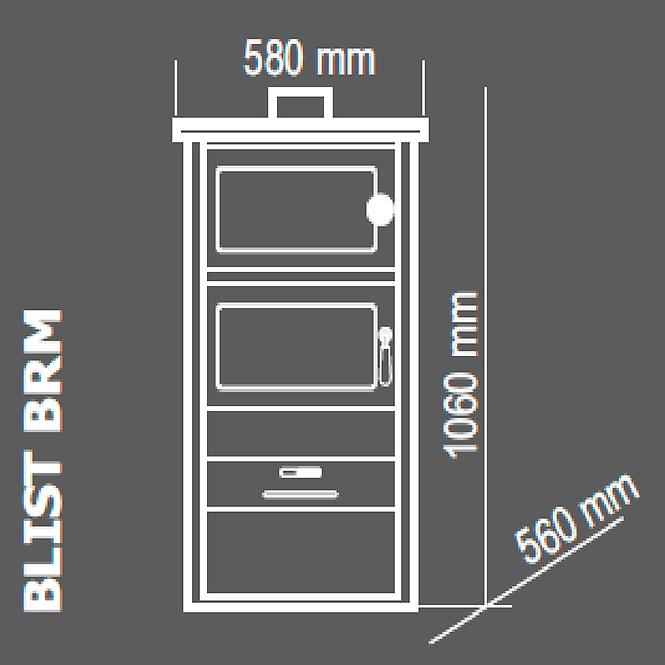 Oceľové kachle MILANO s vodným plášťom a pekárničkou 6,4 kW/17,6 kW