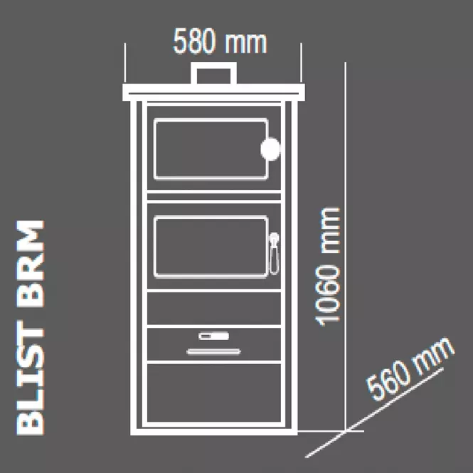 Oceľové kachle MILANO s vodným plášťom a pekárničkou 6,4 kW/17,6 kW,2
