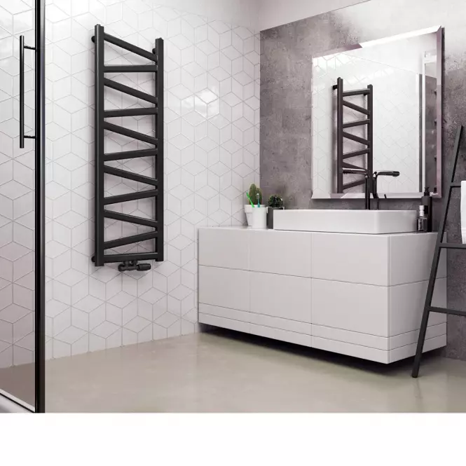 Kúpeľňový radiátor Mix Kalipso Mk 140/50 1400x540 mm čierna,4